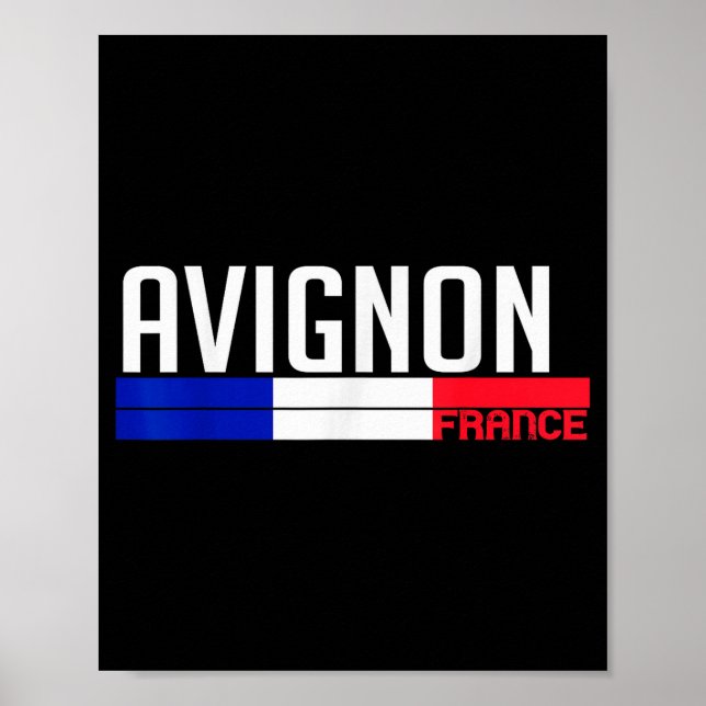 Poster Avignon France Flag Travel Souvenir For Locals And (Frente)