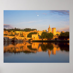 Pôster Avignon, Vaucluse, Provence, França, Ródano