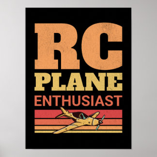 Poster Aviões de controle remoto com entusiastas plano RC