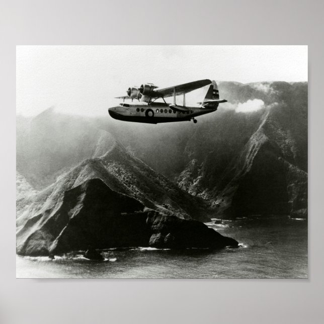 Poster Aviões Voadores De Barcos Nas Ilhas Havaianas (Frente)