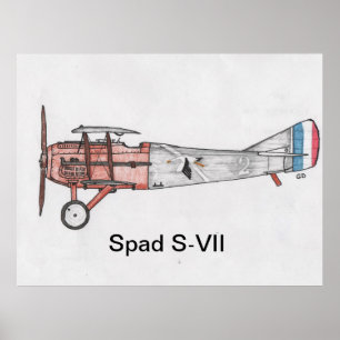 Poster Aviões WW1 Spad S-VII