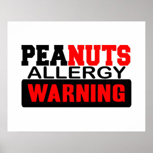 Pôster Aviso da alergia dos amendoins