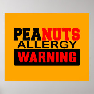 Poster Aviso da alergia dos amendoins