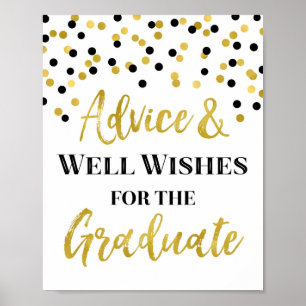 Poster Aviso de Confetti Dourado Preto para Sinal de Form