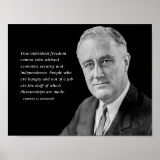 Poster Aviso de Franklin D. Roosevelt sobre a Ditadura