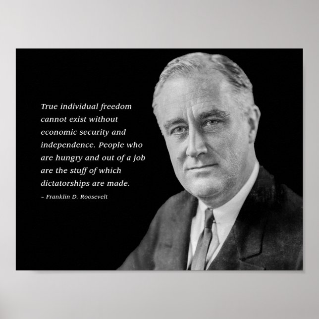 Poster Aviso de Franklin D. Roosevelt sobre a Ditadura (Frente)