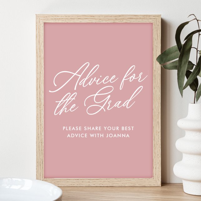 Poster Aviso de Rosa Dusty para o Sinal de Formando (Criador carregado)