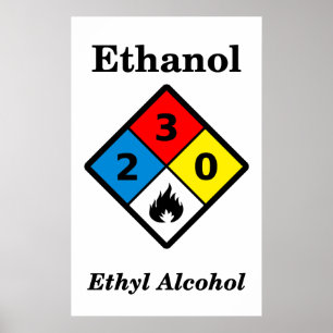 Pôster Aviso do álcool etílico MSDS