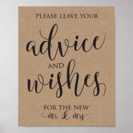 Pôster Aviso e Sinal de Decoração de Casamento de Desejo