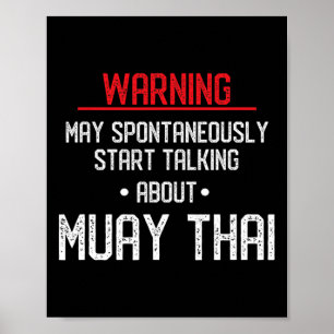 Poster Aviso engraçado de Muay Thai - Nak Muay, Gif de Ki