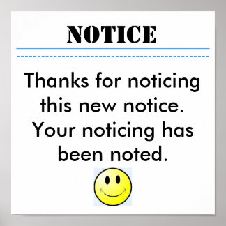 Pôster AVISO, Obrigados para notar este novo não...