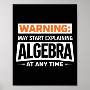 Poster Aviso Pode Começar a Explicar Humor Matemático de