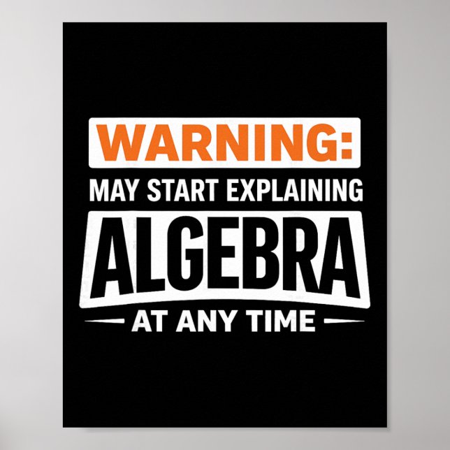 Poster Aviso Pode Começar a Explicar Humor Matemático de  (Frente)
