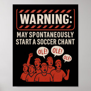 Poster Aviso Pode Iniciar Espontaneamente Um Fã De Canto