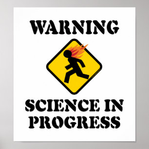 Poster Aviso Sinal de Ciência em Andamento - Cientista En