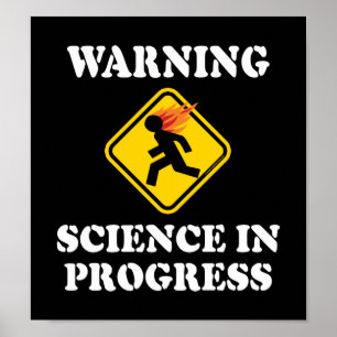 Poster Aviso Sinal de Ciência em Andamento - Cientista En
