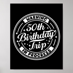 Poster Aviso Viagem de Aniversário de 50 anos em Andament