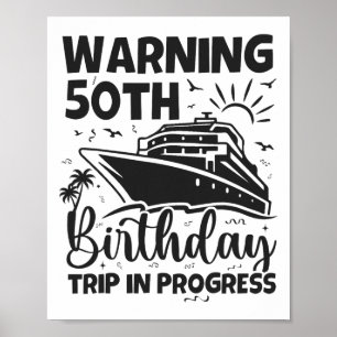 Poster Aviso Viagem de Aniversário de 50 anos em Andament