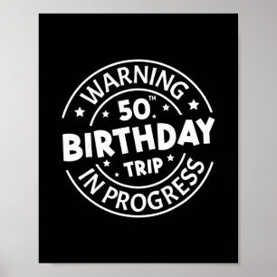 Poster Aviso Viagem de Aniversário de 50 anos em Andament