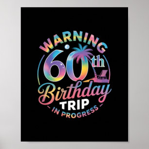 Poster Aviso Viagem de Aniversário de 60 anos em Andament