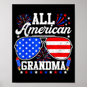 Poster Avó americana óculos de sol 4 de julho família