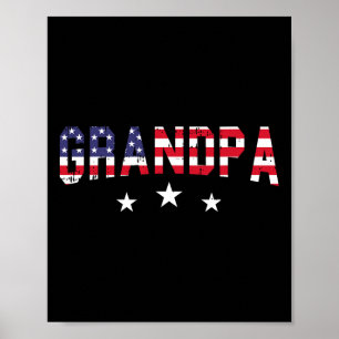 Poster Avô Bandeira Americana 4 De Julho Vintage Patriota