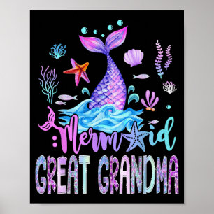 Poster Avó Bisavó Sereia Família Correspondente Aniversár