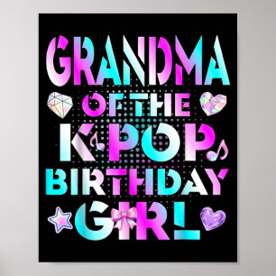 Poster Avó Da Menina Do Aniversário Kpop Família Combinan