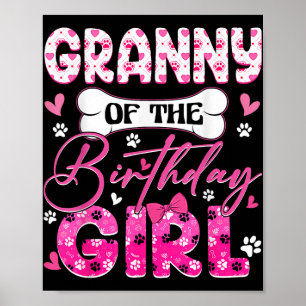 Poster Avó Da Menina Do Aniversário Tema Pata De Cachorro