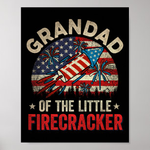Poster Avô De Aniversário De 4 De Julho Do Pequeno Firecr
