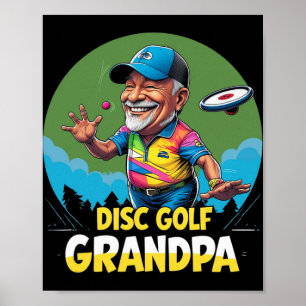 Poster Avô de Disc Golf – Retro de lançamento de tampa de