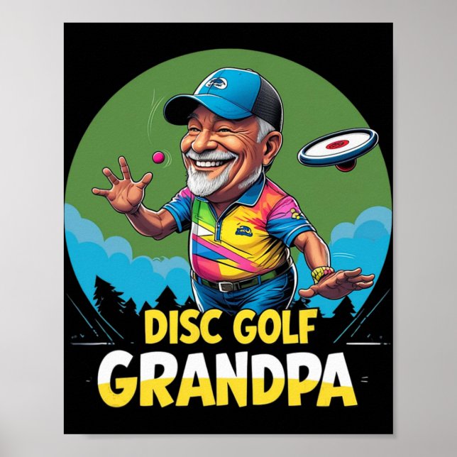 Poster Avô de Disc Golf – Retro de lançamento de tampa de (Frente)