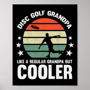 Poster Avô de Golfe de Disco Masculino Avô Jogando Golfe