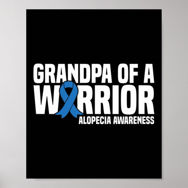 Poster Avô de Guerreiro Blue Ribbon Alopecia Awa (Frente)