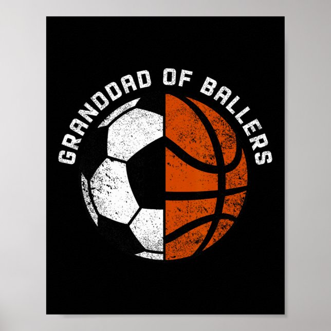 Poster Avô De Llers Esboço Engraçado De Futebol Avô  (Frente)