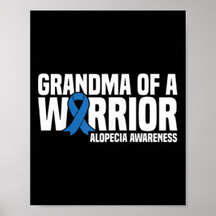 Poster Avó de um Guerreiro Azul Fita Alopécia Awarenes