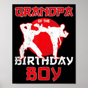 Poster Avô Do Aniversário Karate Taekwondo Menino