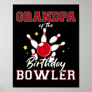 Poster Avô do Boliche de Aniversário do Arremessador de A