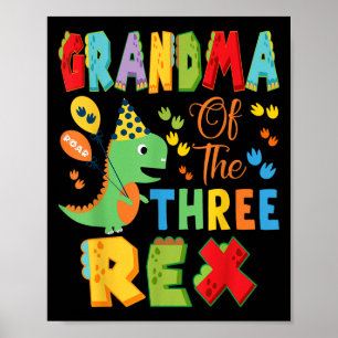 Poster Avó Do Dinossauro Rex aniversário de 3 anos