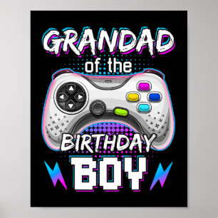 Poster Avô Do Jogo De Vídeo De Criança De Aniversário Do