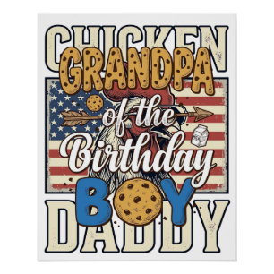 Pôster Avô do Menino do Aniversário Biscoito Leite Camisa