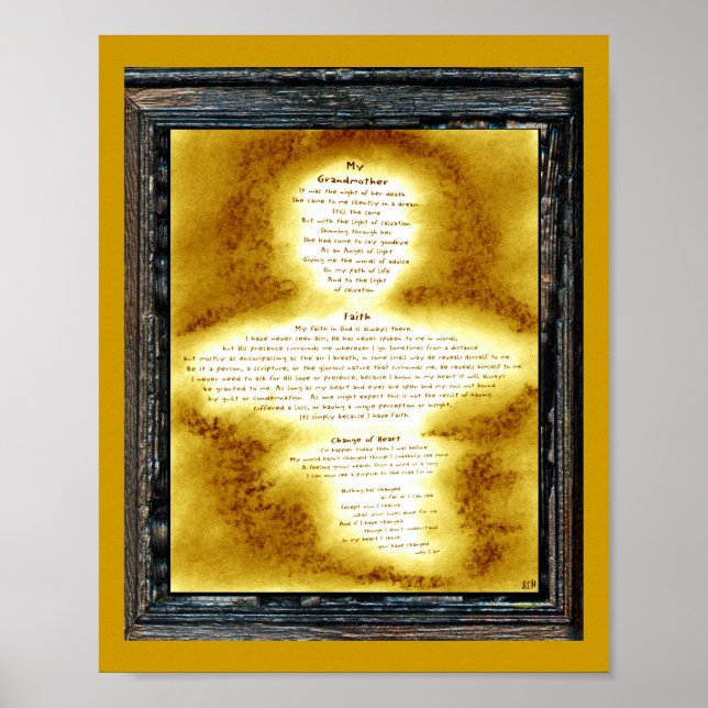 Poster Avó, Fé, Mudança de coração (Frente)