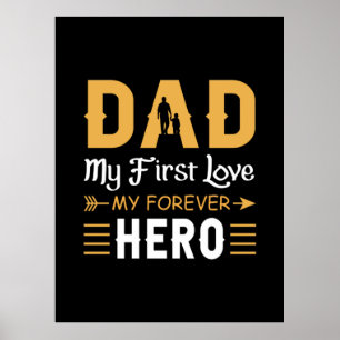 Poster Avô Gift   Pai Meu Herói para Sempre
