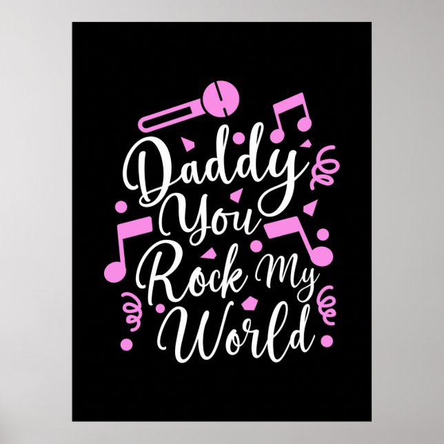 Poster Avô Gift | Pai Você Rock My World (Frente)