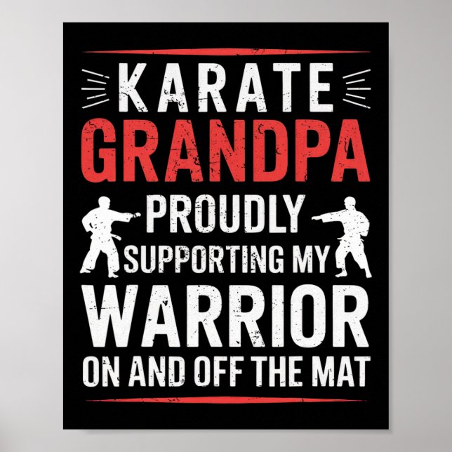 Poster Avô Karate Apoiando Meu Avô Caratê (Frente)