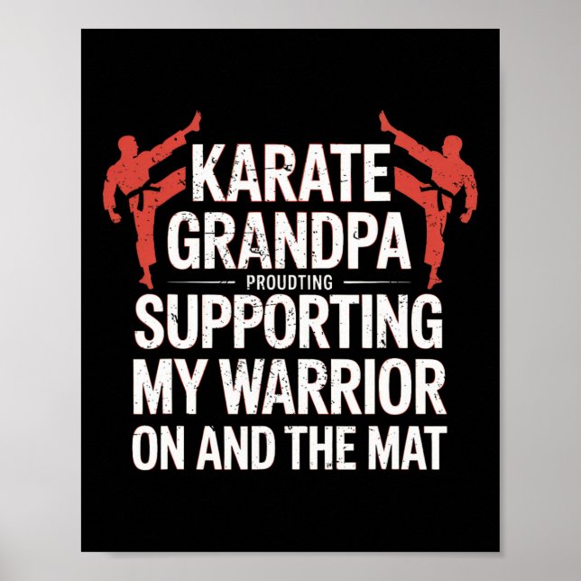Poster Avô Karate Apoiando Meu Avô Caratê (Frente)