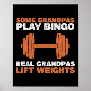 Poster Avô Levanta Pesos Academia Treino Musculação Peso
