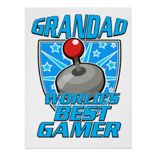 Pôster Avô Melhor jogador do mundo logotipo retrô