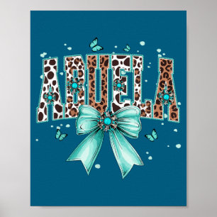 Poster Avó ocidental arco vaca azul turquesa penas