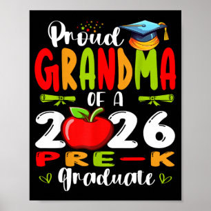 Poster Avó orgulhosa da pré-escola de 2026 formada no dia